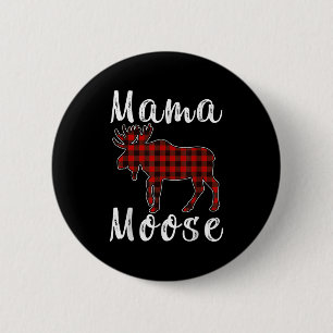 Mama Moose Familien-Weihnachts-Pyjama Rot & Schwar Button