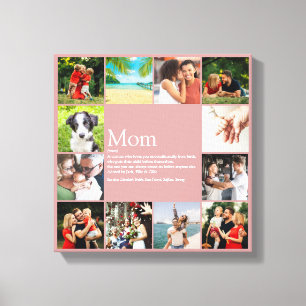 Mama Mother Definition Foto Collage Dusty Rose Leinwanddruck