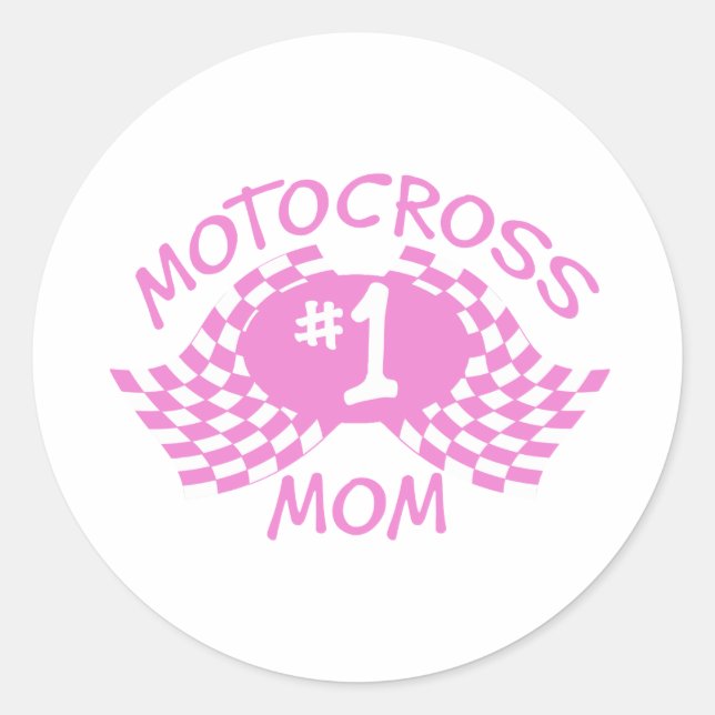 Mama Motocross Runder Aufkleber (Vorderseite)