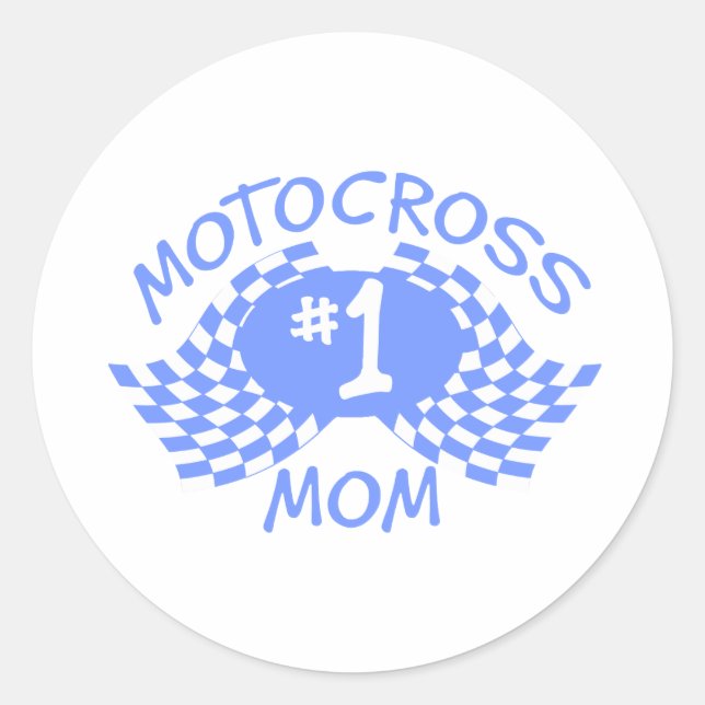 Mama Motocross Runder Aufkleber (Vorderseite)