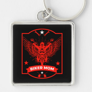 Mama Motorradfahrer Schlüsselanhänger