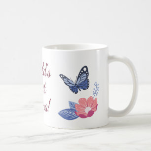Mama-Mug mit Schmetterling und Blumenmotiv, Weltbe Kaffeetasse
