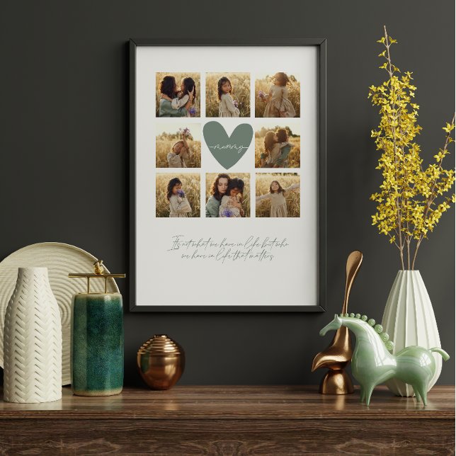 Mama Mummy multi-Foto Herzschlampe grün Zitat eleg Leinwanddruck (Von Creator hochgeladen)