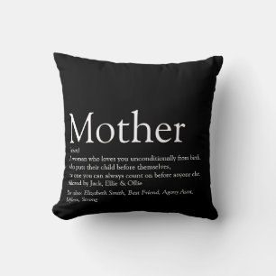 Mama Mutter Definition Modernes Schwarz und Weiß Kissen