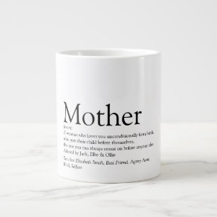 Mama Mutter Definition Zitat Spaß Schwarz-Weiß Jumbo-Tasse