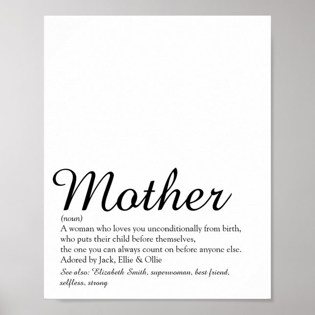 Mama, Mutter, Muttersprache Definition Skript am b Poster (Vorne)