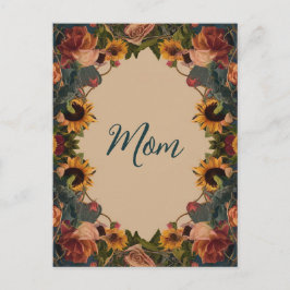 "Mama" Mutter tagsüber elegante Sonnenblume Vintag Postkarte