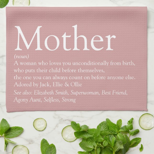 Mama Mutterdefinition Dusty Rose Rosa Geschirrtuch (Gefaltet)