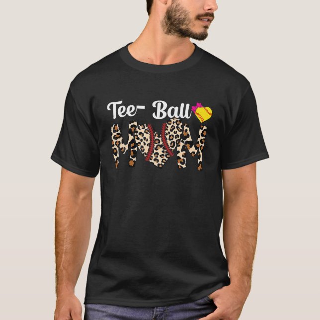 Mama Muttertag T-Shirt Teeball Mama Bären Basebal (Vorderseite)