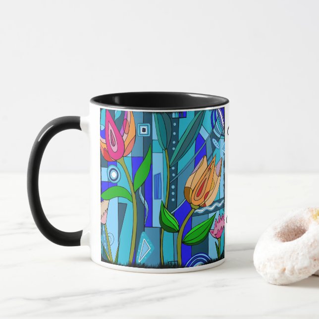 Mama Muttertag Tasse Kaffeegenuss Blume (Mit Donut)