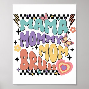 Mama Mutti Bruh Retro Groovy Muttertag Vintage Mo Poster