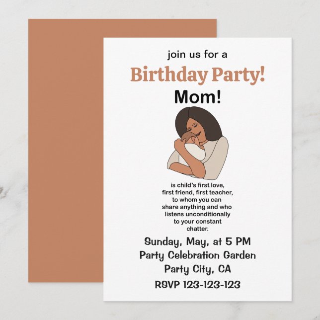 Mama Mutti Mutter Zitat Geburtstag Einladung (Vorne/Hinten)