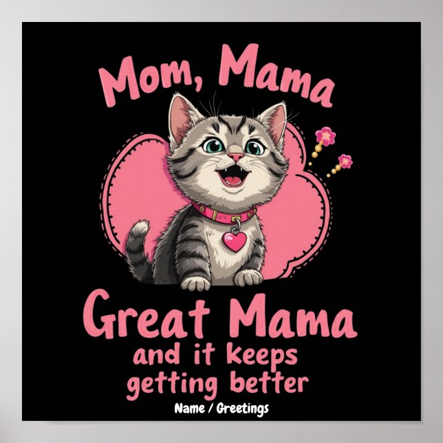 Mama, Mutti, Super-Mama wird besser Anpassbar Poster (Vorne)
