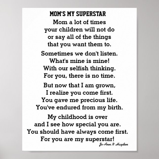 MAMA MY SUPERSTAR POSTER (Vorne)