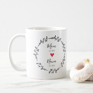 Mama   Nana Year Est. Herz Kaffeetasse
