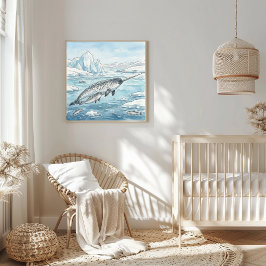 Mama Narwal und Kinderkrippe Poster