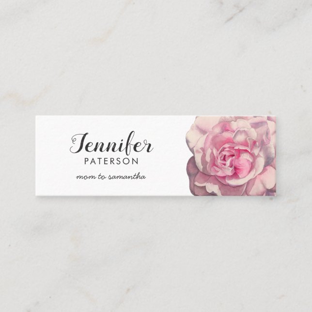 Mama-nennende Karte rosa Rosen-BlumeWatercolor (Vorderseite)