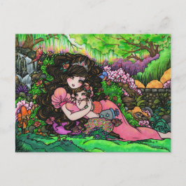 Mama & New Baby Princess Fantasy Postkarte
