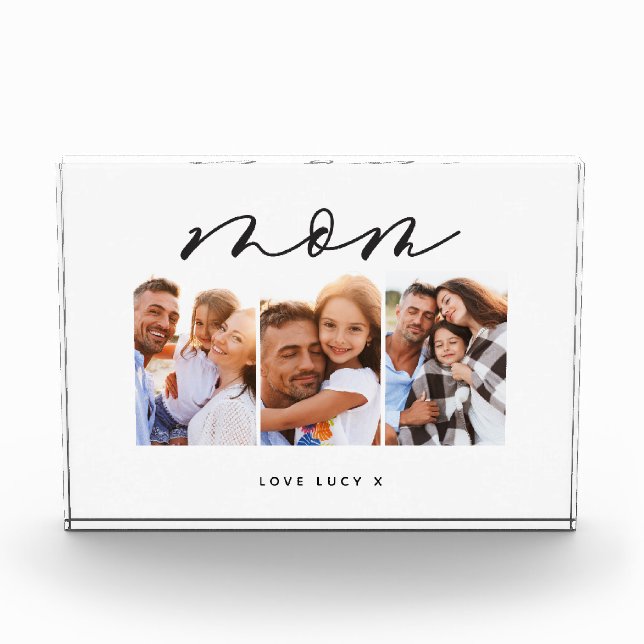 Mama niedliche moderne Drehbuch-MultiFoto-Geschenk Fotoblock (Vorderseite)