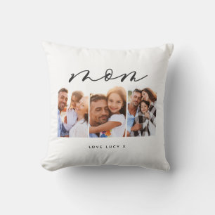 Mama niedliche moderne Drehbuch-MultiFoto-Geschenk Kissen
