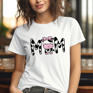 Mama Niedlicher Kuh-Themed Geburtstagsparty T - Sh T-Shirt