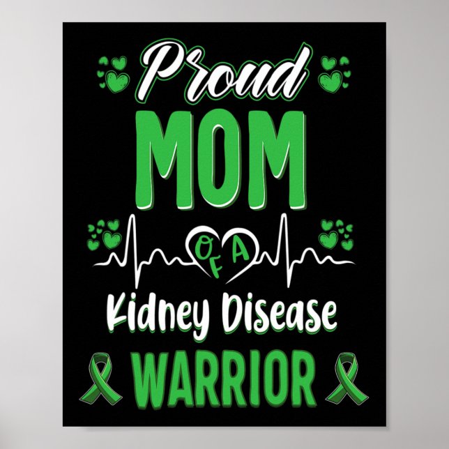 Mama Nierenerkrankung Warrior Awareness Ribbon Gre Poster (Vorne)