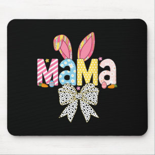 Mama Oaster Coquette Bow Bunny Matching Family Eas Mousepad
