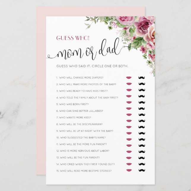 Mama oder Vater Baby Showspiel (Vorne/Hinten)