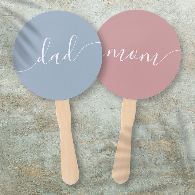 Mama oder Vater Babydusche Handgebläse Fächer (Mom Or Dad Baby Shower Game Hand Fan)