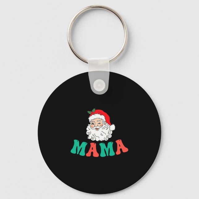 Mama Of 1st Birthday Pajamas Christmas Santa Match Schlüsselanhänger (Vorderseite)