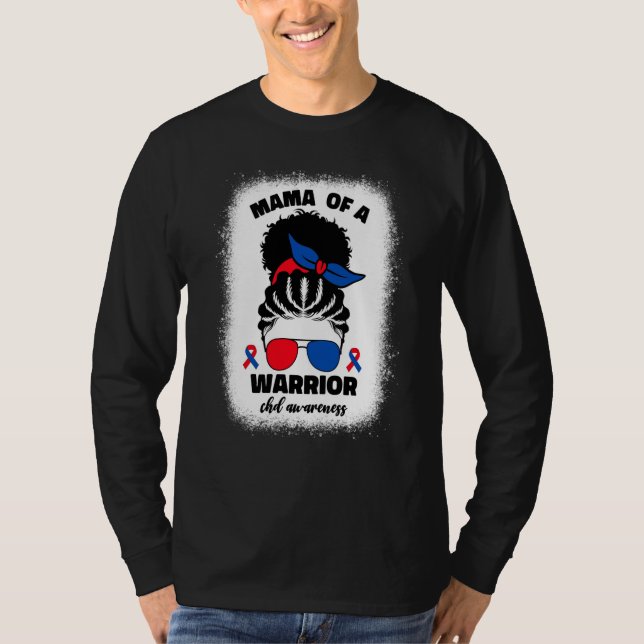 Mama of a Warrior CHD Congenital Heart Defect Awar T-Shirt (Vorderseite)