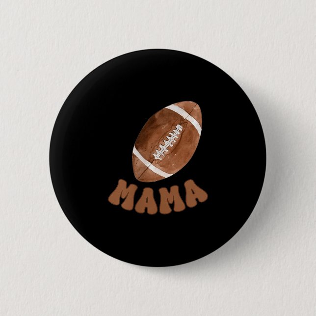 Mama Of The 1 Year Old Football First Birthday Boy Button (Vorderseite)