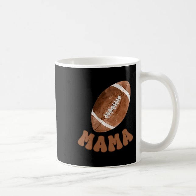 Mama Of The 1 Year Old Football First Birthday Boy Kaffeetasse (Rechts)