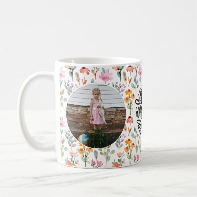 Mama & Oma Erinnerungen: Blumenfoto Collage Kaffeetasse (Links)