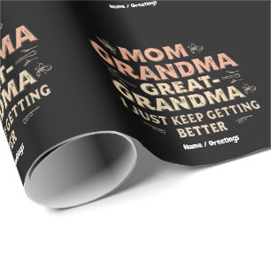 Mama, Oma, Großes Oma, ich Behielt, besser zu werd Geschenkpapier