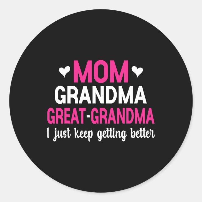 Mama Oma Großes Oma, ich Behielt einfach, schlafen Runder Aufkleber (Vorderseite)