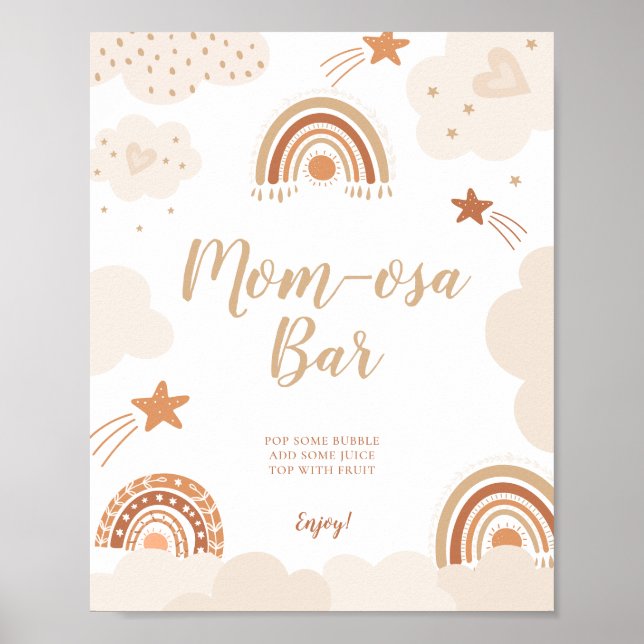 Mama-osa-Bar Boho Regenbogen-Zeichen Poster (Vorne)