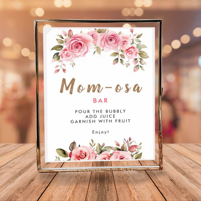 Mama-osa Bar Es ist ein Mädchen! Pink Floral Baby  Poster (Von Creator hochgeladen)