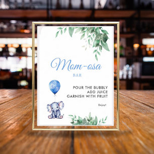 Mama-osa Bar Es ist eine Baby-Dusche für Jungen El Poster