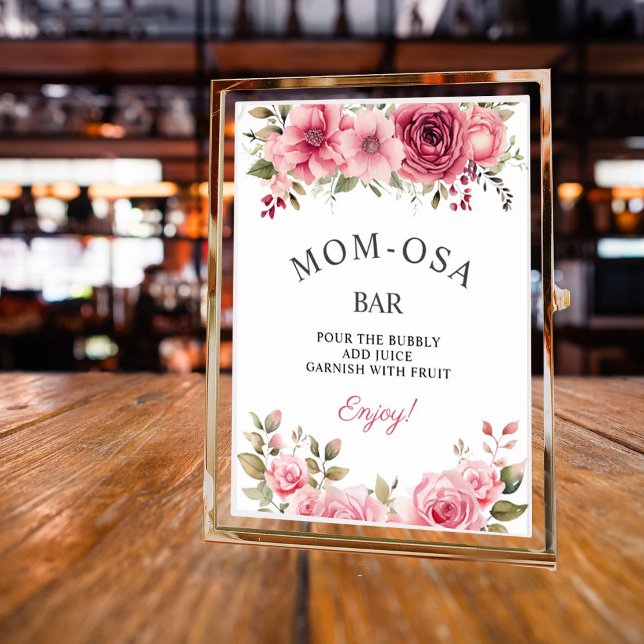 Mama-osa Bar Floral Baby Dusche Rose Farbiges Baby Poster (Von Creator hochgeladen)