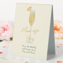 Mama-osa-Bar für Mimosas bei Babydusche Tischaufsteller