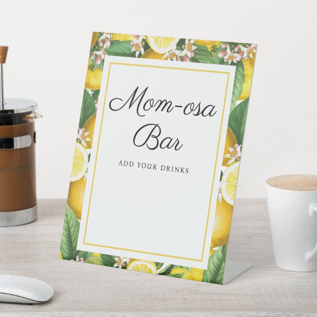 Mama-osa Bar Lemon Citrus Summer Baby Dusche Sockelschild (In SItu)
