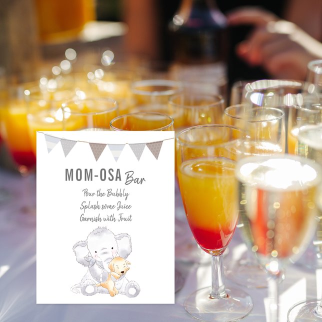 Mama-osa-Bar Modernes Baby Elephant Geschlecht neu Poster (Von Creator hochgeladen)
