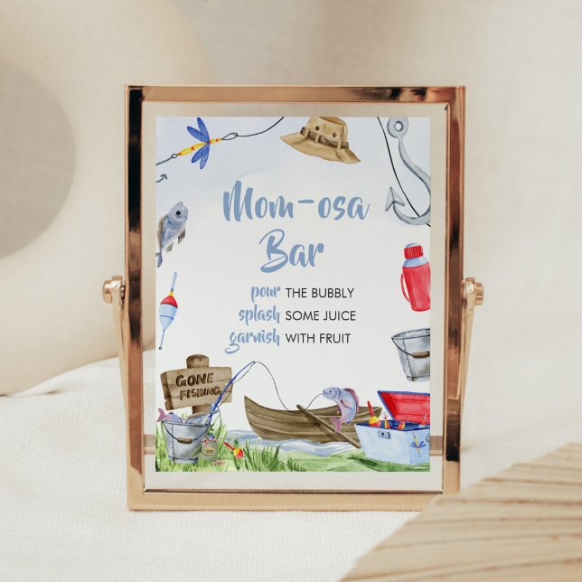 Mama Osa Bar Poster (Little Fisherman Baby Shower Mom Osa Bar Sign)