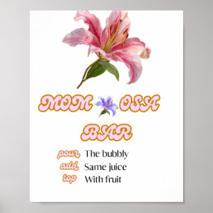 Mama Osa Bar Schild floral rosa druckbar