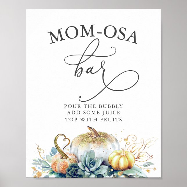 Mama-osa Bar Sign Succulents Pumpkins Kinderdusche Poster (Vorne)