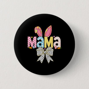 Mama Ostern Kokette Schleife Hase Passende Familie Button