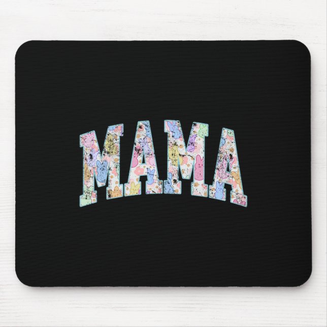 Mama Ostern Retro Varsity Große Buchstaben Bunt Ge Mousepad (Vorne)