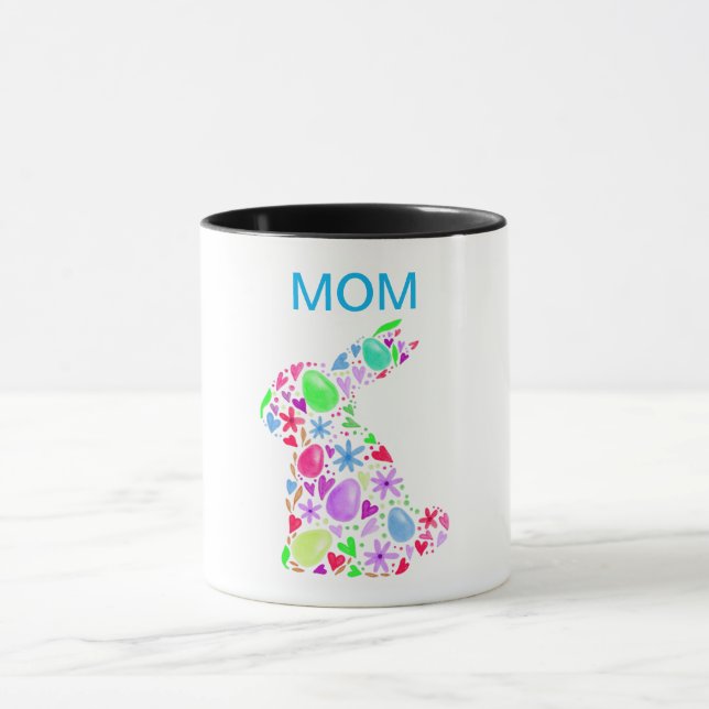 "MAMA" ÖSTLICHER EGG-RABBIT IN DER PASTELLFARBEN-T TASSE (Zentrum)