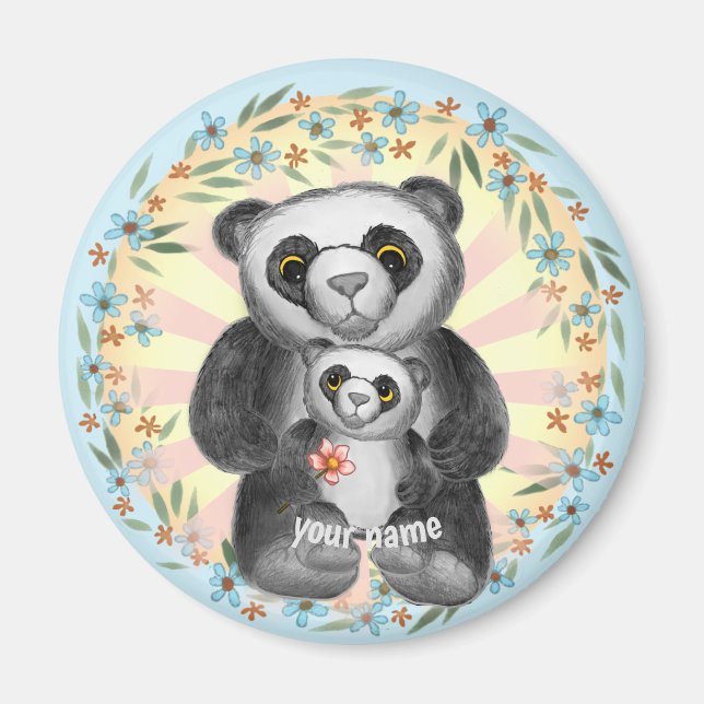 Mama Panda Bear Liebe Magnet (Vorne)